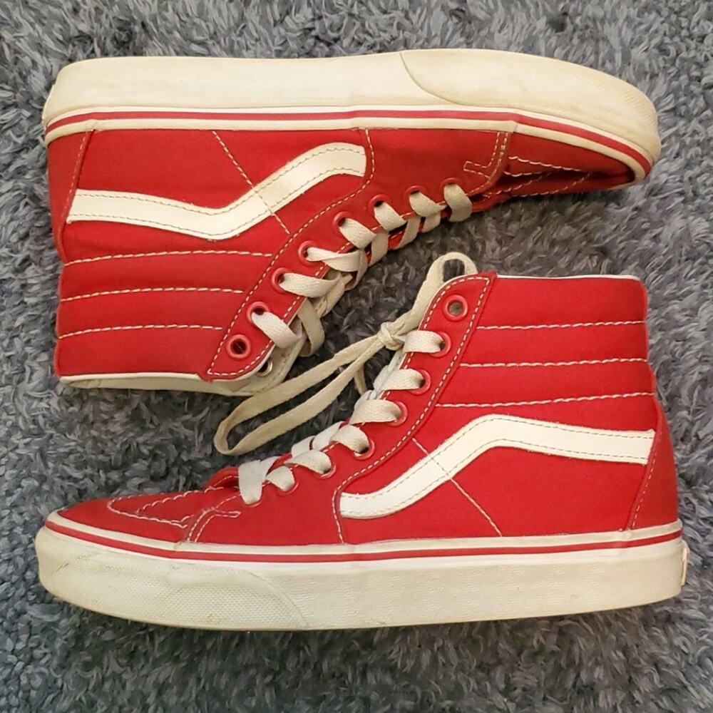 Vans Off The Wall Red White High Tops